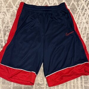 Nike Men's Navy and Red Athletic Shorts